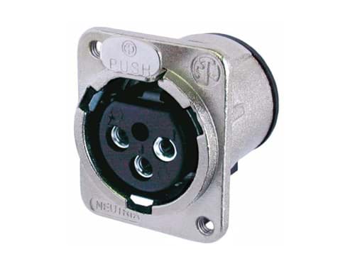 XLR chassis D 3p female PCB-V M3