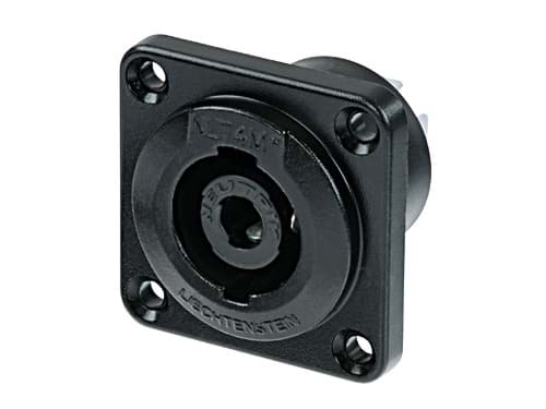 speakON 4-polig chassis metaal male zwart