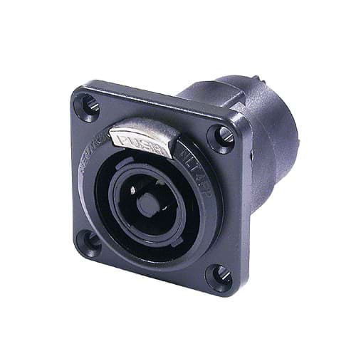 speakON 4-polig chassis metaal fem. zwart