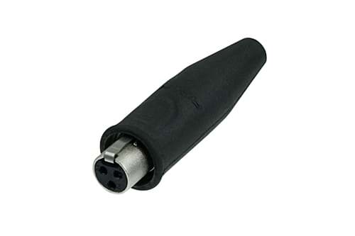 TINY XLR kabeldeel 3p female zwart/goud rubber