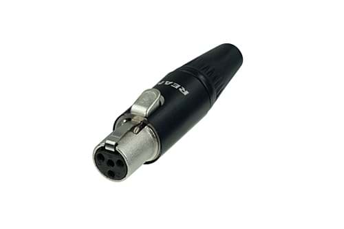 TINY XLR kabeldeel 4p female zwart/goud