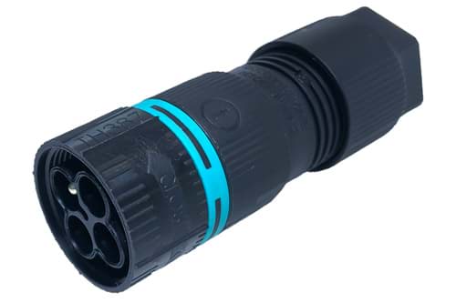 mini-TEEPLUG kabeldeel lang 4p pen schroef 17,5A D7-12 IP68