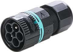 mini-TEEPLUG kabeldeel 5p (4p+PE) pen schroef 17,5A D7-12 IP68 [12LNE]