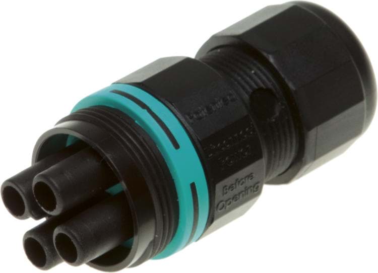 mini-TEEPLUG kabeldeel 4p bus schroef 17,5A D7-12 IP68 BULK