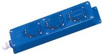 snoercentrale 3-voudig Schuko randaarde blauw M20 doorlaat  6-12mm