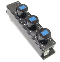 snoercentrale powerCON blauw+grijs >3xCEE 16A 230V zwart +LED