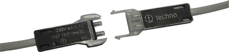 TEEPLUG connectorset vlak 4mm 2p + 450mm kabel 2x0,75mm2 RETAIL