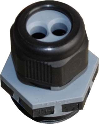 wartel kunststof IP68 M25 2x gat 6mm tap=8mm zwart TEEGLAND
