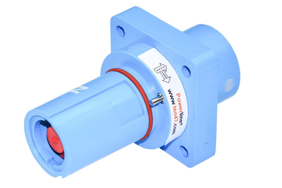 Powerline QC panel-drain 500A M12 Female Thread N blue