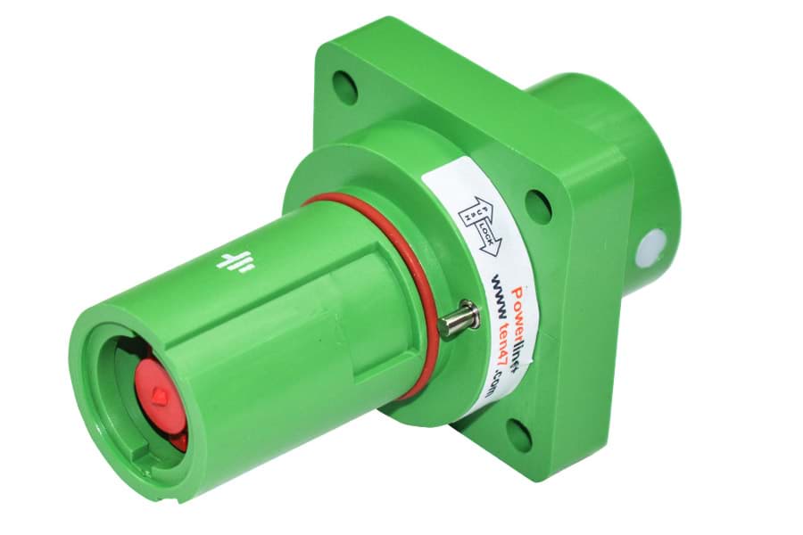 Powerline QC panel-drain 750A M12 Female Thread E green