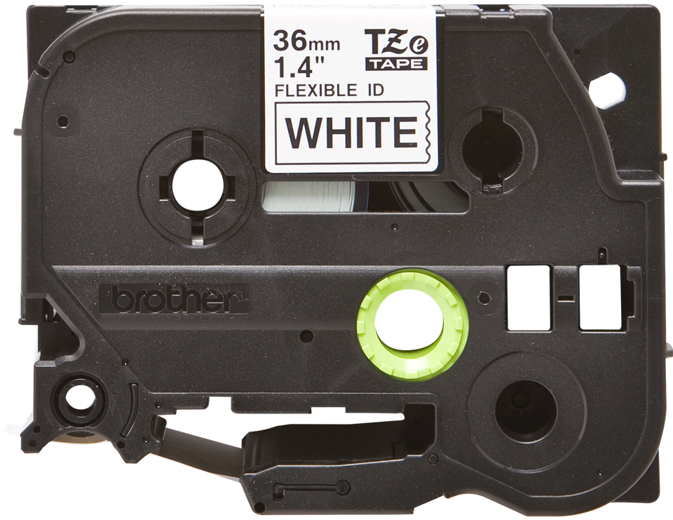 tape TZ 36mm flex zwart op wit L=8m