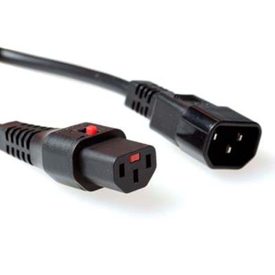 aansluitkabel PVC 3G1,0mm2 zwart C14 > C13 3,0m IEC Lock