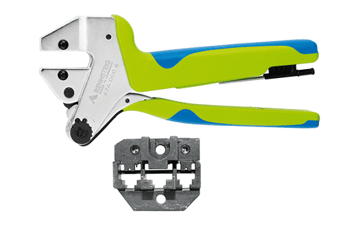 Krimptang PEW12 data RJ9 RJ10 RJ11 RJ12 RJ45 verchroomd