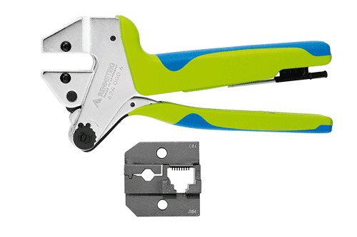 Krimptang PEW12 data RJ Stewart 4-6-8pin verchroomd