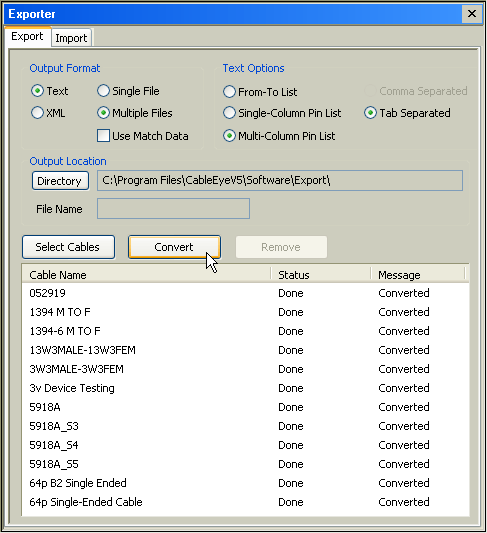 Testsysteem Software Exporter