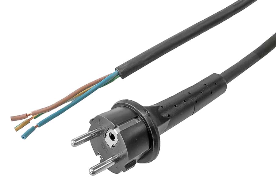 aansluitsnoer H07RNF 3G2,5mm2 Schuko L-GRIP 2p+ra/bus recht>open  1,5m