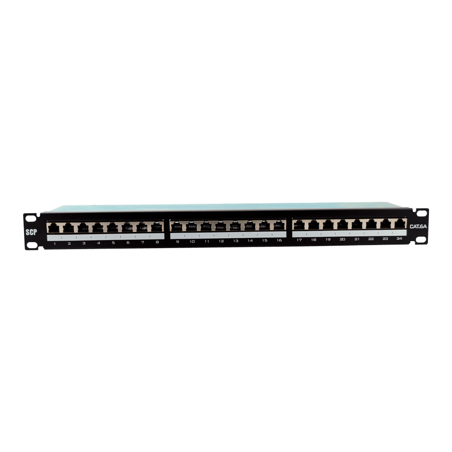 patchpaneel RJ45/IDC-110 CAT6A SHIELDED 1HE 24 voudig 10G netwerk SCP