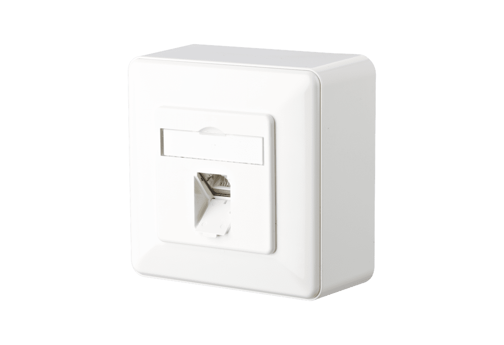 opbouwcontactdoos E-DAT RJ45 cat.6A 1 Port wit