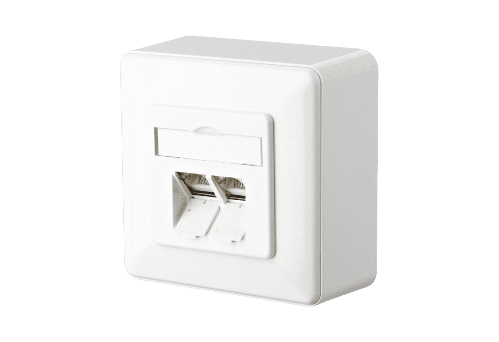 opbouwcontactdoos E-DAT RJ45 cat.6A 2 Port wit