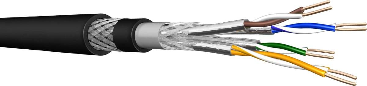 datakabel CAT7 S/FTP+SWB 4PxAWG23 PE armoured zwart UC900 Draka H1000