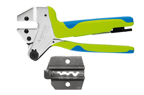 Krimptang PEW12 kabelverbinder 0,25-075/1,0-1,5/2,5mm2 verchroomd