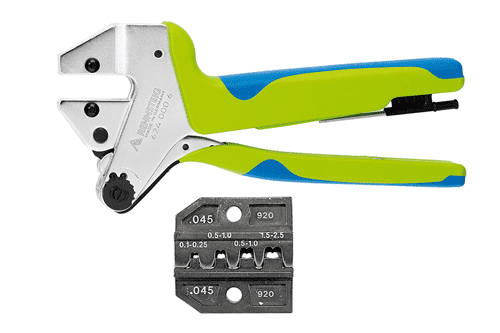 Krimptang PEW12 vlaksteker TAB2,8+4,8mm 0,1-2,5mm2 verchroomd