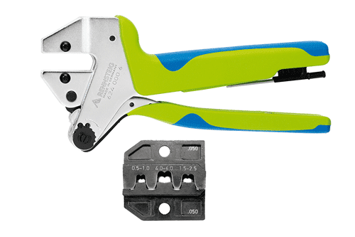 Krimptang PEW12 vlaksteker TAB4,8+6,3mm 0,5-6mm2 verchroomd
