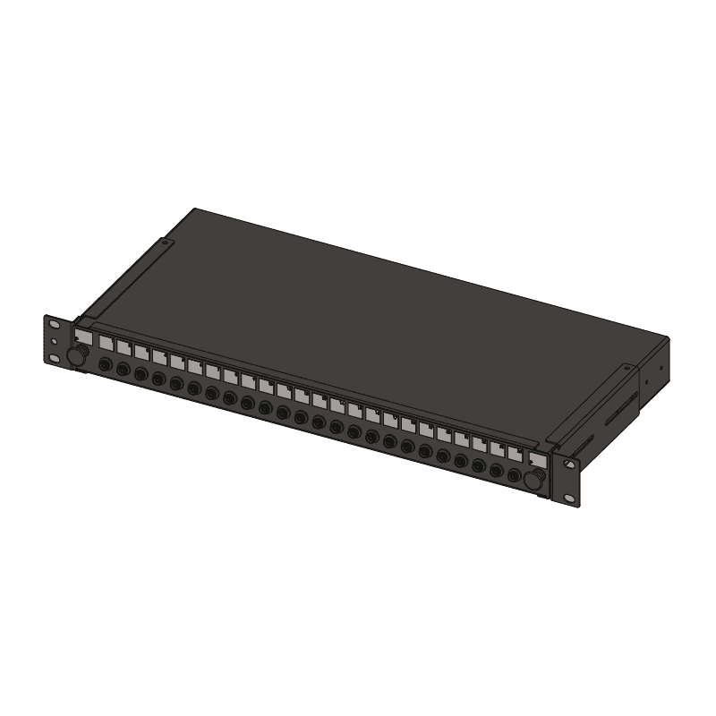 patchpaneel sliding 1HE inclusief 24x ST adapater Multimode