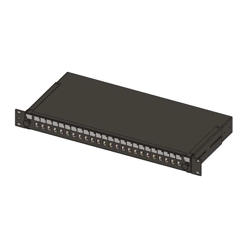 patchpaneel sliding 1HE inclusief 24x LC Duplex adapter Singlemode