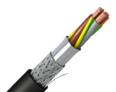 EMC kabel ROZ1-K TOPDRIVE 0,6/1kV 3x 50mm2+3G10mm2 Cca-s1ad1a1 zwart