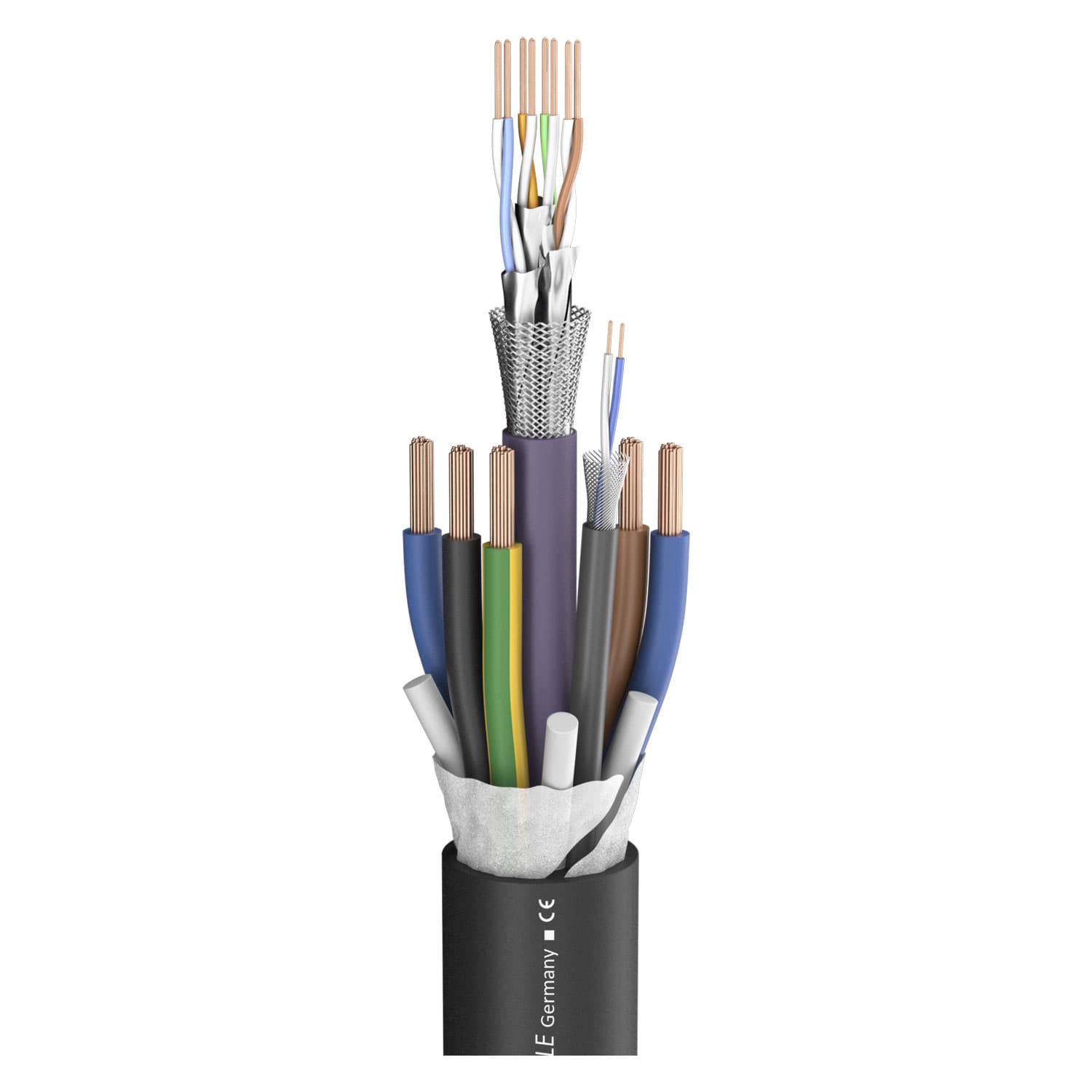 combikabel 1xCAT7+1xDMX+5x2,5mm2 PVC Sommer
