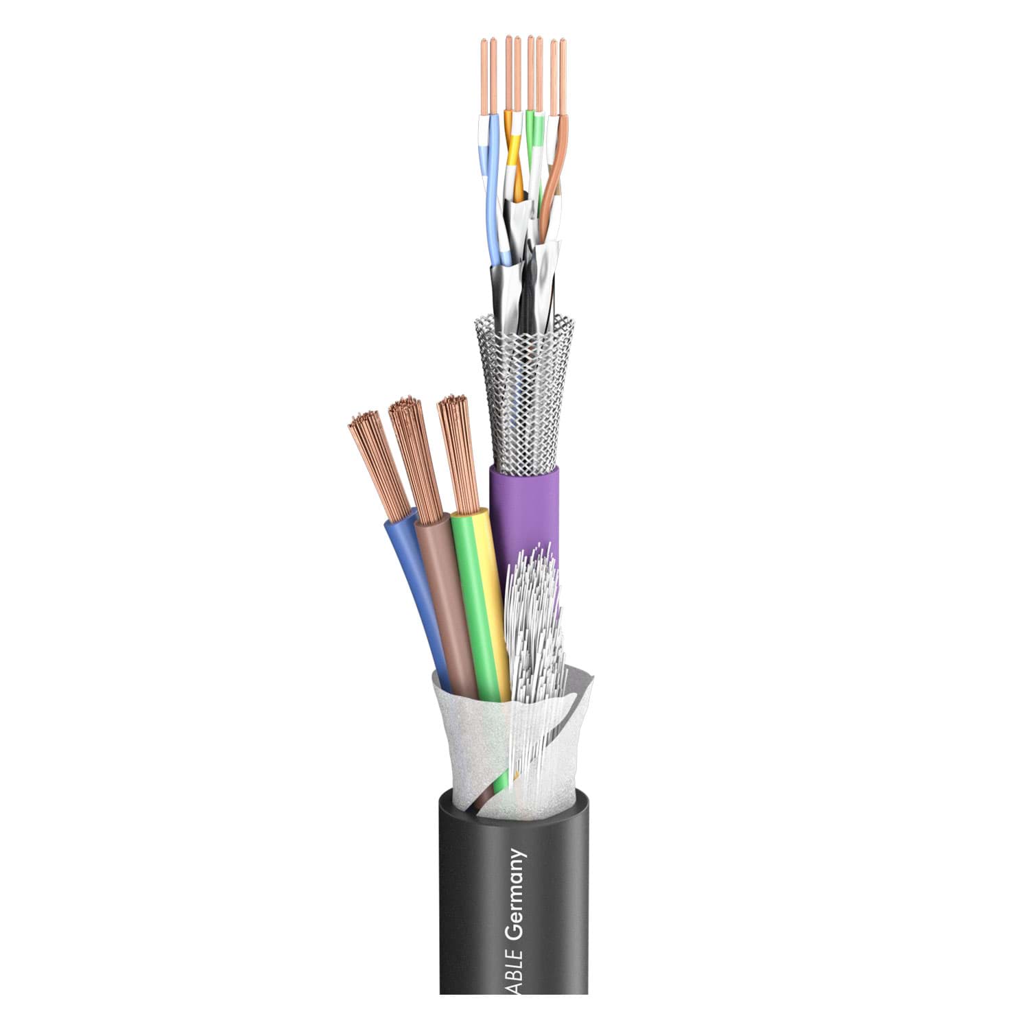combikabel 1xCAT7+3x2,5mm2 PVC Sommer