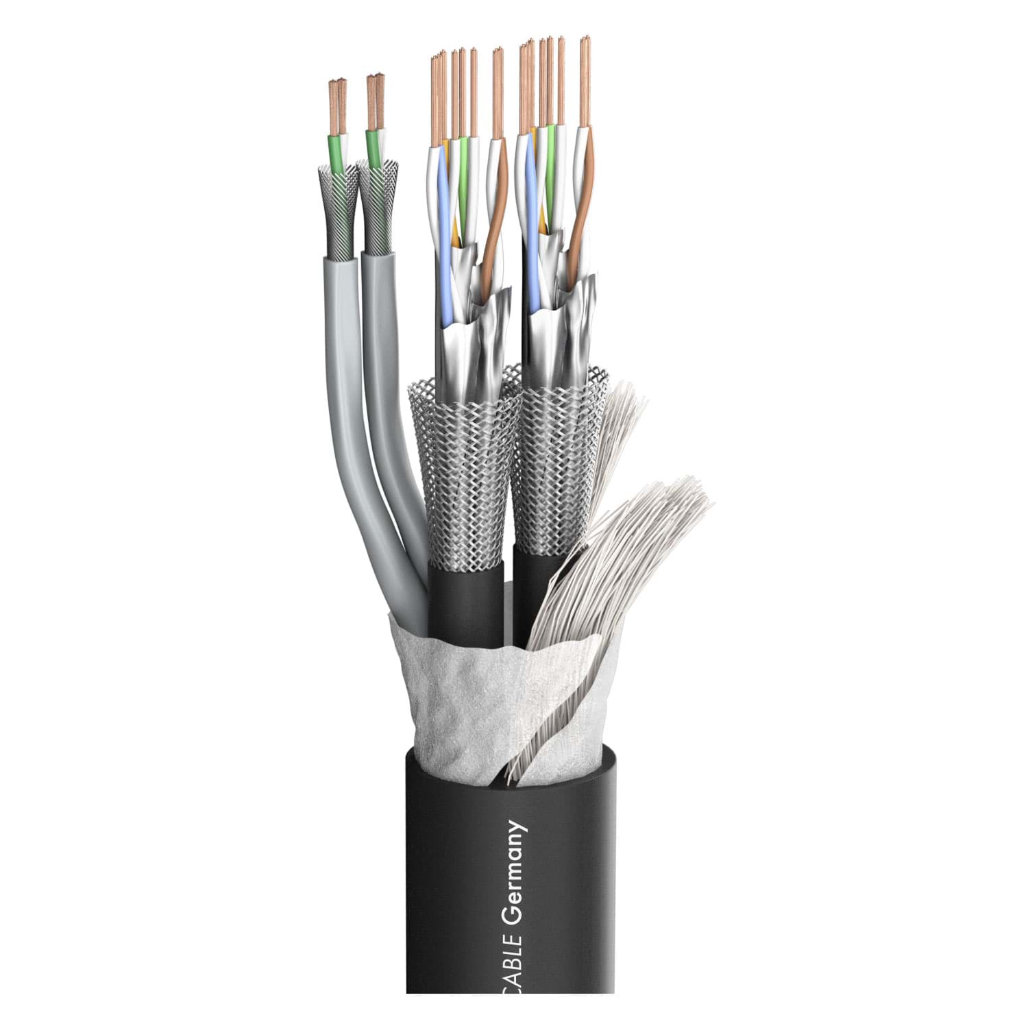 combikabel 2xCAT7+2xSignaalPaar110 PVC zwart Sommer
