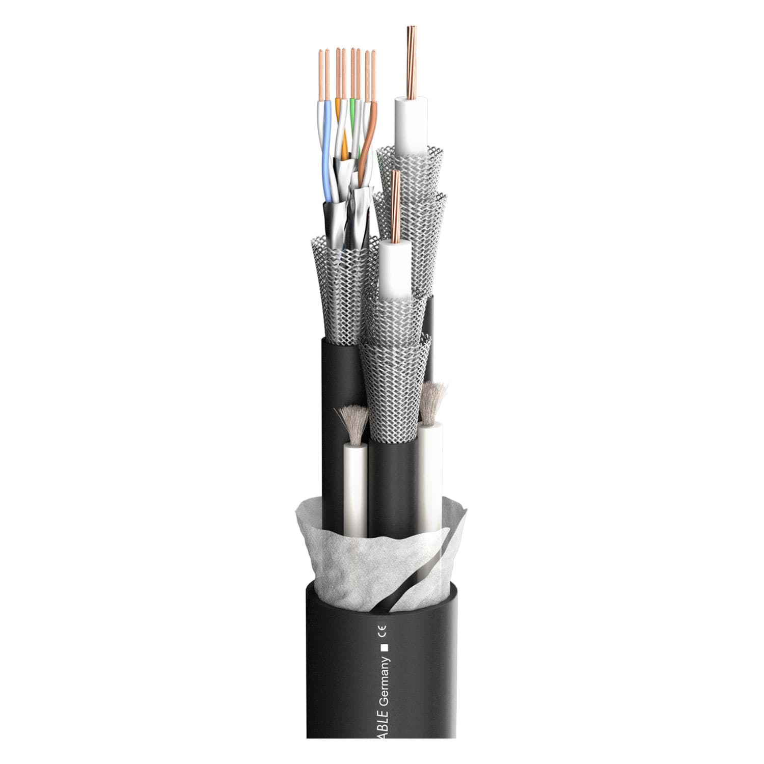 combikabel coax 2x1,2L/4,8AF+CAT7 S/FTP 4p23/7 PVC-S zwart Transit MC