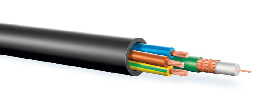Combikabel VIDEO+POWER (1x0.75L/3.2 + 3x1,5mm2) PUR-ROBUST zwart