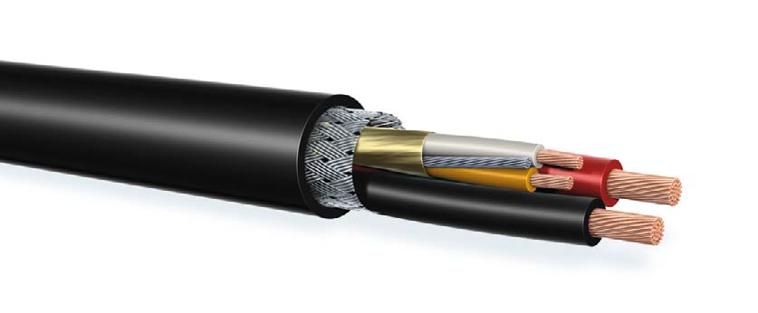 Combikabel SIGNAL+POWER (1x2x0,35mm2AF + 2x2,5mm2) PVC zwart