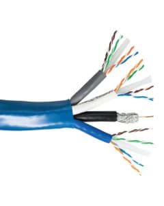 combikabel 3xCAT6 UTP+1RG6/U bundled PVC Eca blauw