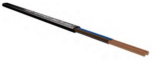 PVC-kabel-soepel VMvS / H03VVH2-F 2x0.75mm2 plat zwart RING 100m