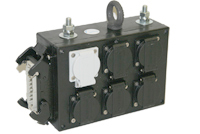 breakout box H16p 1+2>6x Schuko-RA-KD 2xM10