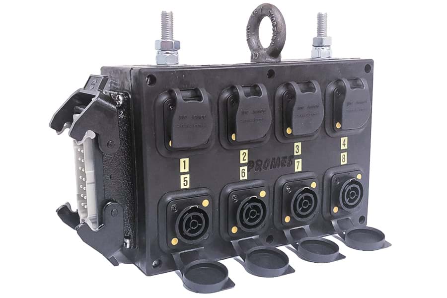 breakout box H16p 1+2 >8+8x powerCON TRUE1 2xM10
