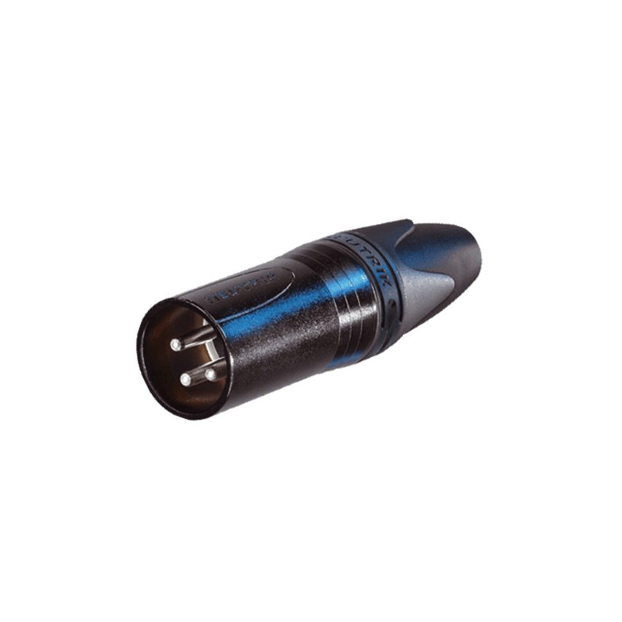 DMX afsluiter XLR 3p male zwart Neutrik