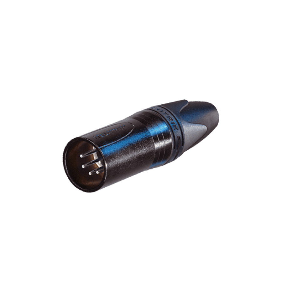 DMX afsluiter XLR 5p male zwart Neutrik
