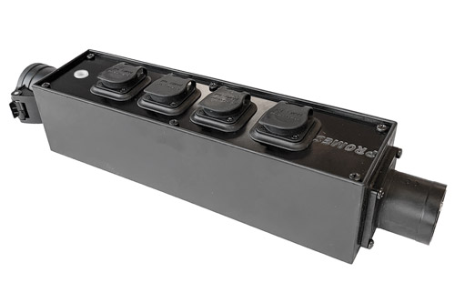 verdeelblok CEE 16A 3p > 4x powerCON T1 > CEE 16A 3p +LAMP