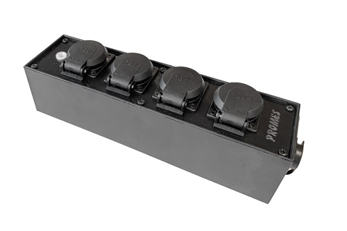 verdeelblok powerCON T1 > 4x Schuko 2p+ra > powerCON T1 +LAMP
