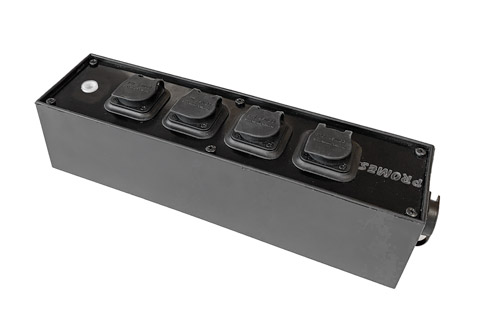 verdeelblok powerCON T1 > 4x powerCON T1 > powerCON T1 +LAMP