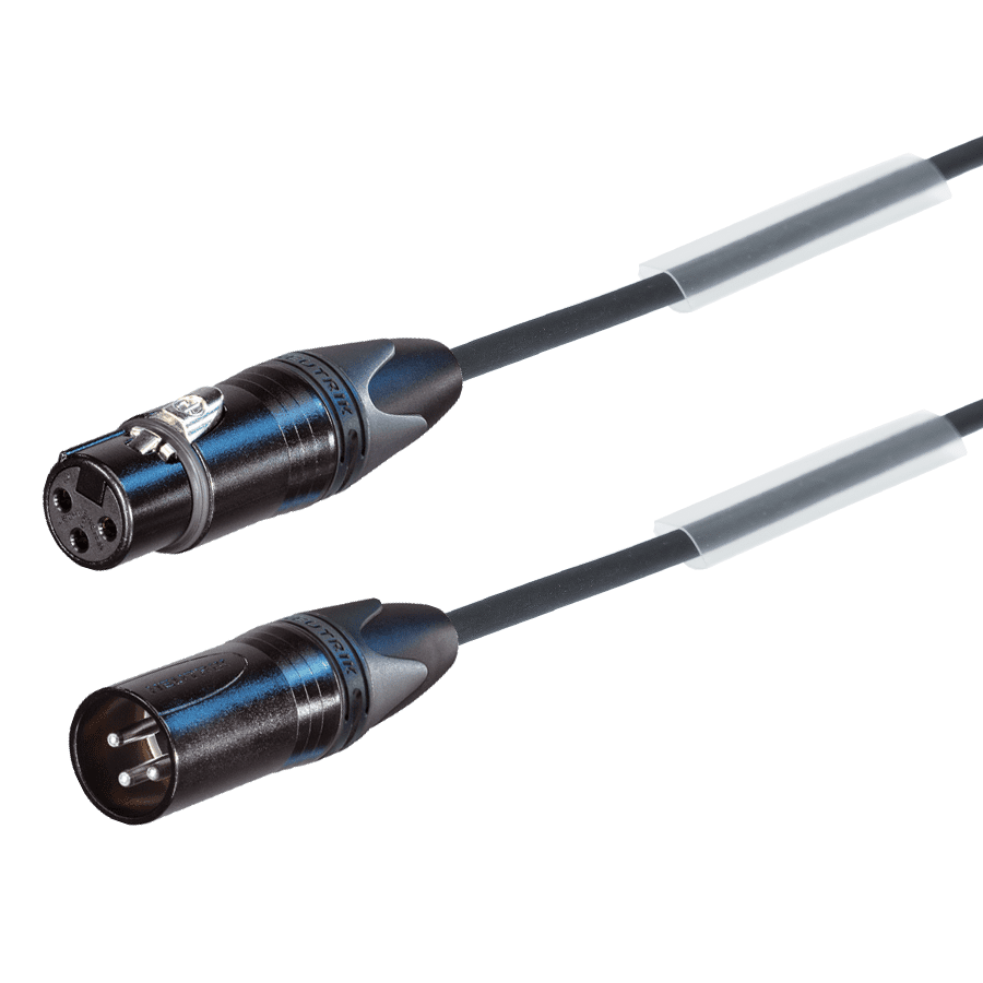 microfoonkabel FLEX zwart XLR 3p zwart-zilver 20m perivox-Neutrik