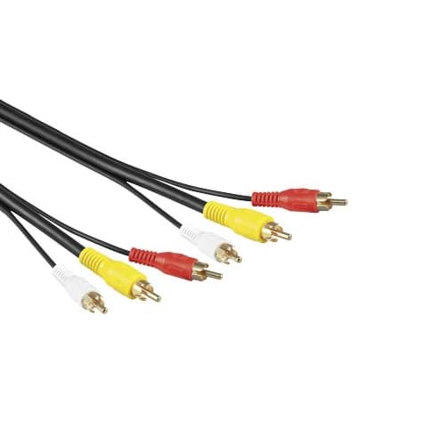 Composiet videokabel 3x RCA-male > 3x RCA-male  5,0m
