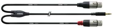 Y-kabel plug 3,5mm stereo verguld > 2x XLR female 1,8m REAN