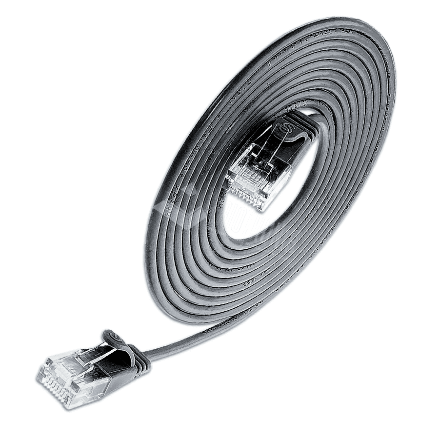 patchkabel CAT6 U/UTP 4p36 SLIM PVC zwart RJ45  0,5m 2,8mm