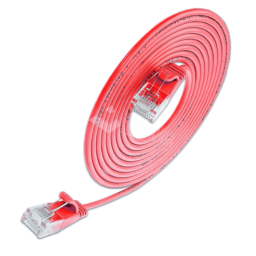 patchkabel CAT6 U/UTP 4p36 SLIM PVC rood RJ45  0,5m 2,8mm
